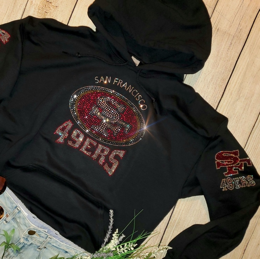 San Francisco 49ers Rhinestone Hoodie all sizes - Picture 4 of 7